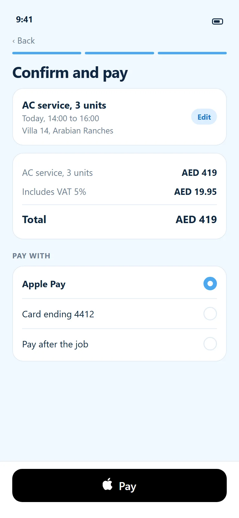 Pay when it's done